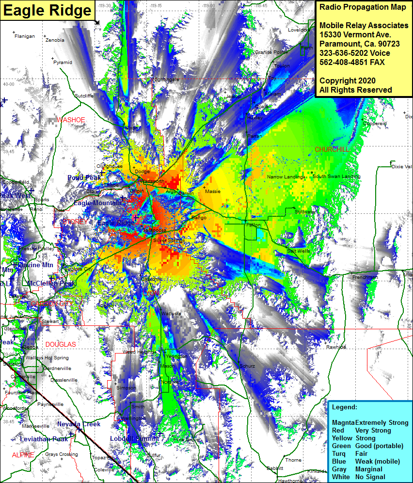 heat map radio coverage Eagle Ridge